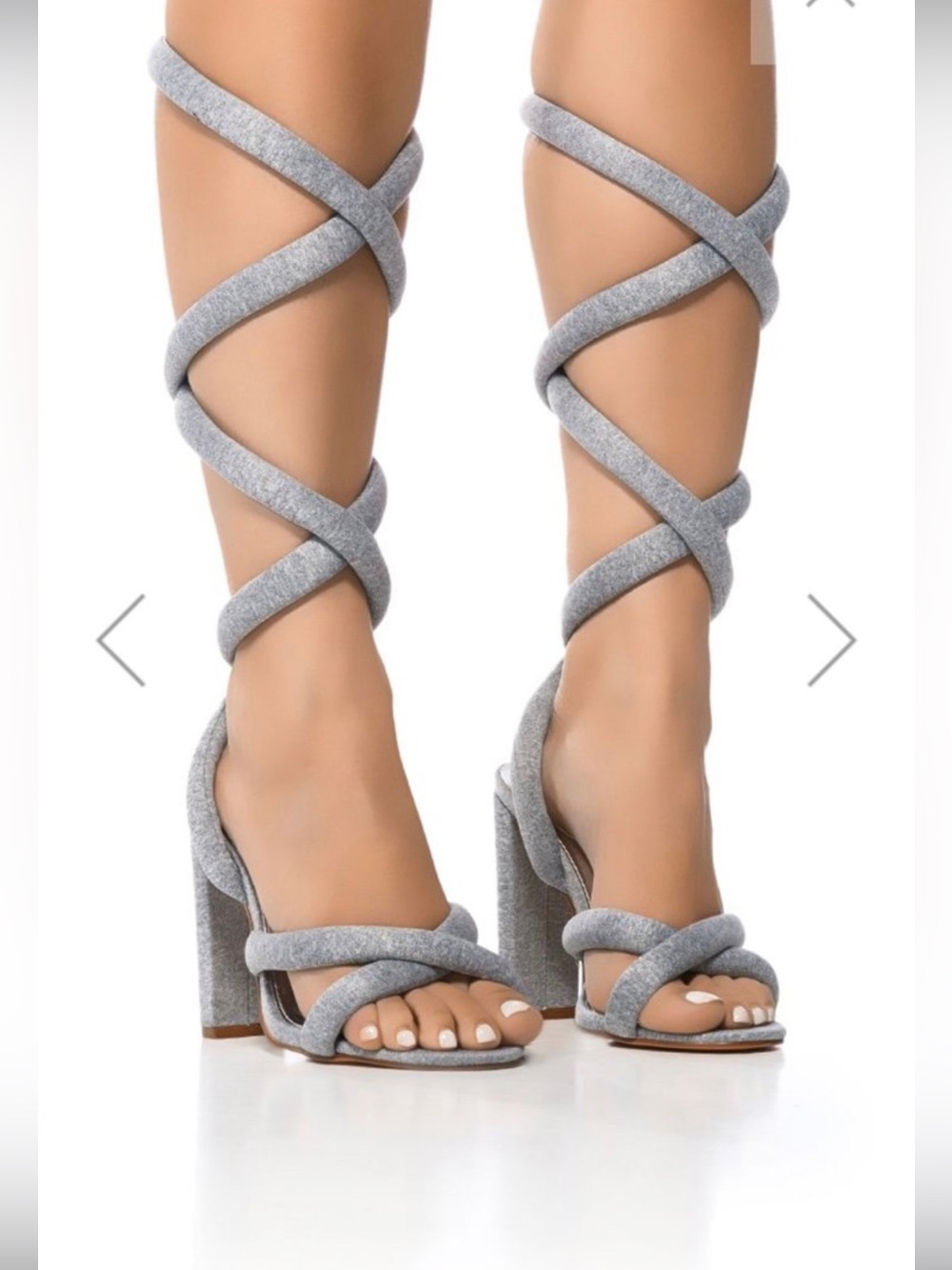 Liliana Gray Wrap-Ankle Block Heel Sandals - Women - Picture 2 of 7